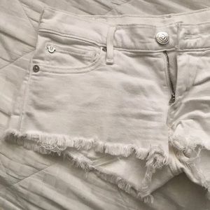 True religion white denim shorts